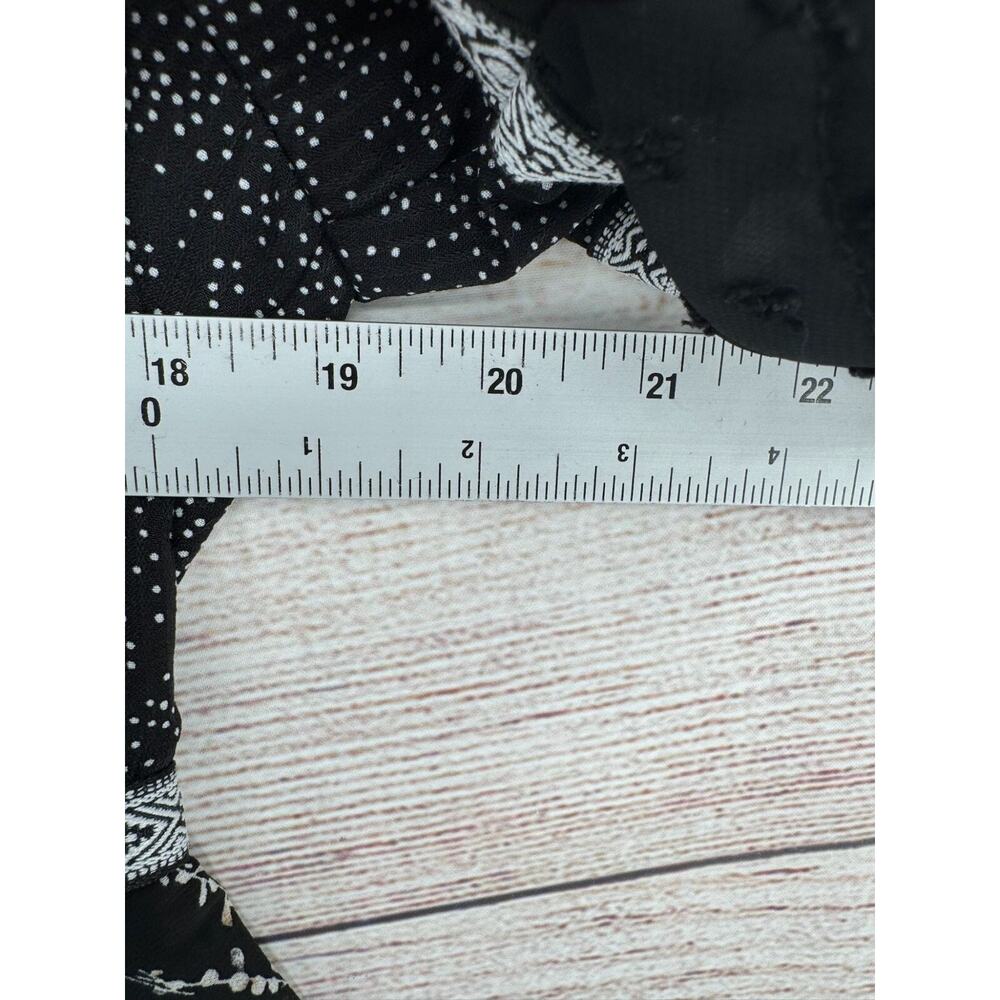 Piper & Scoot Multi Print Lace Trimmed A-Line Dress Women's Medium Black/White‎ - Picture 11 of 12